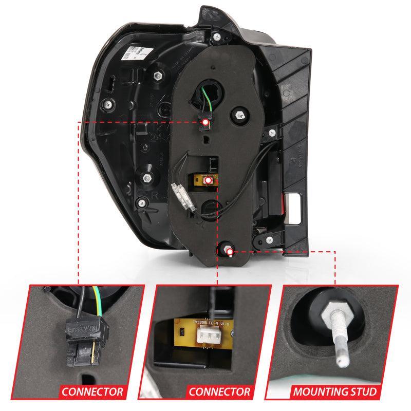 ANZO 2014-2020 Toyota 4Runner T.L Black Housing Smoke Lens Red Light Bar W/Sequential ANZO Tail Lights  AXOPROS