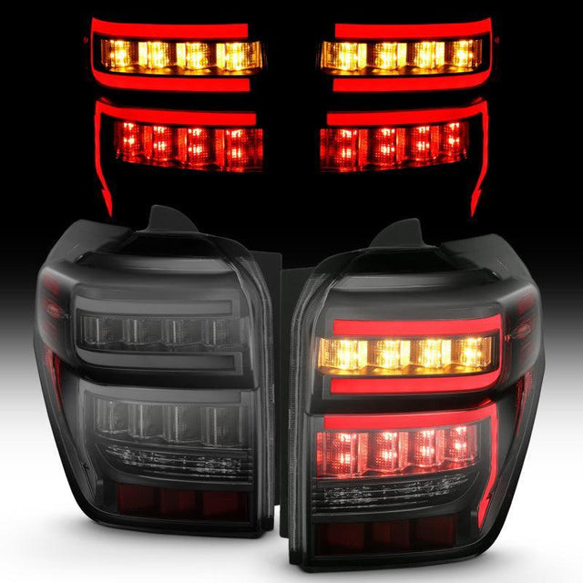 ANZO 2014-2020 Toyota 4Runner T.L Black Housing Smoke Lens Red Light Bar W/Sequential ANZO Tail Lights  AXOPROS