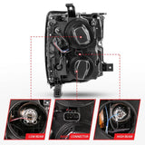 ANZO 2015-2016 Chevrolet Silverado Projector Headlights w/ Plank Style Design Chrome w/ Amber ANZO Headlights  AXOPROS