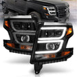 ANZO 2015-2020 Chevy Tahoe Projector Headlights Plank Style Black w/DRL ANZO Headlights  AXOPROS