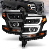 ANZO 2015-2020 Chevy Tahoe Projector Headlights Plank Style Black w/DRL ANZO Headlights  AXOPROS