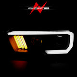 ANZO 2016-2017 Toyota Tacoma Projector Headlights w/ Plank Style Design Black/Amber w/ DRL ANZO Headlights  AXOPROS