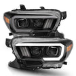ANZO 2016-2017 Toyota Tacoma Projector Headlights w/ Plank Style Switchback Black w/ Amber ANZO Headlights  AXOPROS