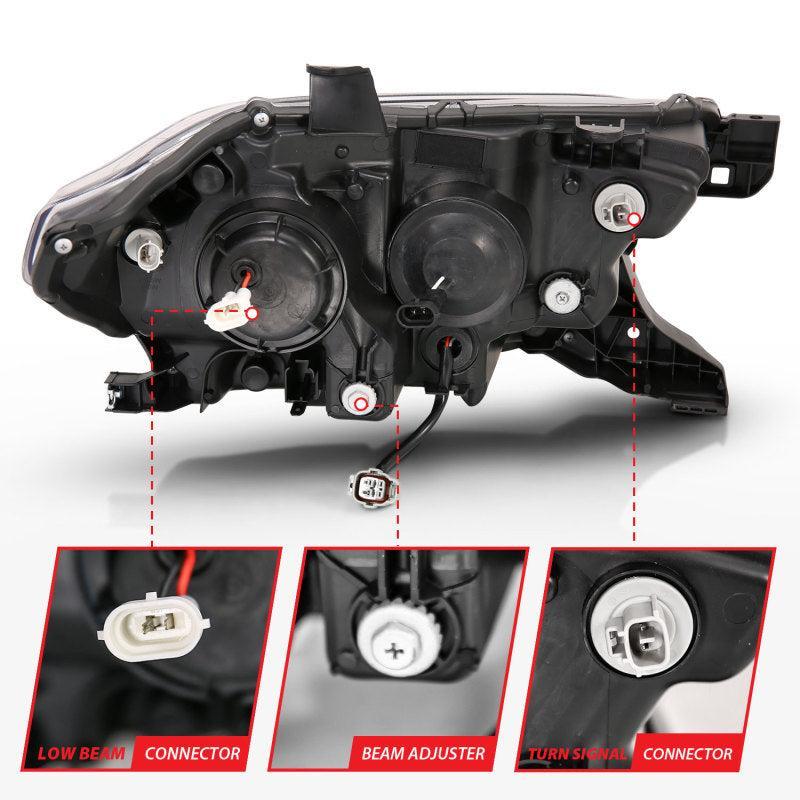 ANZO 2016-2017 Toyota Tacoma Projector Headlights w/ Plank Style Switchback Black w/ Amber w/ DRL ANZO Headlights  AXOPROS