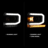 ANZO 2016-2019 Gmc Sierra 1500 Projector Headlight Plank Style Black w/ Sequential Amber Signal ANZO Headlights  AXOPROS