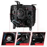 ANZO 2016-2019 Gmc Sierra 1500 Projector Headlight Plank Style Black w/ Sequential Amber Signal ANZO Headlights  AXOPROS