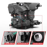 ANZO 2018-2020 Ford F-150 Projector Headlight w/ Plank Style Switchback Black Housing ANZO Headlights  AXOPROS