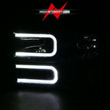 ANZO 88-98 Chevrolet C1500 Crystal Headlights w/ Light Bar Black Housing w/ Signal Side Markers 8Pcs ANZO Headlights  AXOPROS