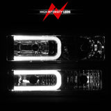 ANZO 88-98 Chevrolet C1500 Crystal Headlights w/Light Bar Chrome Housing w/ Signal Side Markers 8Pcs ANZO Headlights  AXOPROS