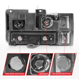 ANZO 88-98 Chevrolet C1500 Crystal Headlights w/Light Bar Chrome Housing w/ Signal Side Markers 8Pcs ANZO Headlights  AXOPROS