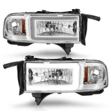 ANZO 94-02 Dodge RAM Crystal Headlight - w/ Light Bar Chrome Housing ANZO Headlights  AXOPROS