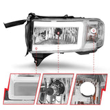 ANZO 94-02 Dodge RAM Crystal Headlight - w/ Light Bar Chrome Housing ANZO Headlights  AXOPROS