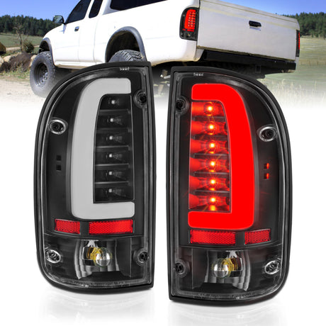 ANZO 95-00 Toyota Tacoma LED Taillights Black Housing Clear Lens (Pair) ANZO Tail Lights  AXOPROS
