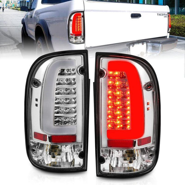 ANZO 95-00 Toyota Tacoma LED Taillights Chrome Housing Clear Lens (Pair) ANZO Tail Lights  AXOPROS