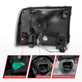 ANZO 99-04 Ford F250/F350/F450/Excursion (excl. 99) Crystal Headlights - w/ Light Bar Chrome Housing ANZO Headlights  AXOPROS