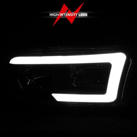 Anzo 99-17 GMC Sierra/Denali Headlights Black Amber (w/C Light Bars) ANZO Headlights  AXOPROS