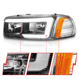 Anzo 99-17 GMC Sierra/Denali Headlights Black Amber (w/C Light Bars) ANZO Headlights  AXOPROS