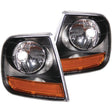 ANZO Corner Lights 1997-2003 Ford F-150 HARLEY DAVIDSON Style Corner Lights Black w/ Amber Reflector ANZO Lights Corner  AXOPROS