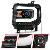 ANZO GMC SIERRA 1500 14-15 2500H/15-19 Projector Headlight Plank Style Black w/ Switchback (Halogen) ANZO Headlights  AXOPROS