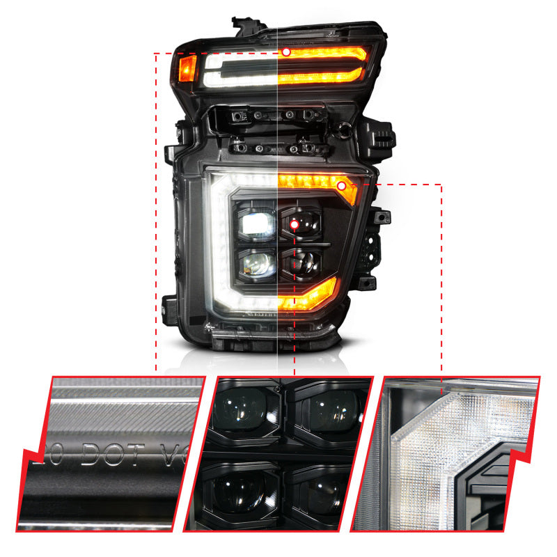 ANZO Z-Series 20-23 Chevy Silverado 2500/3500 Z-Series Full LED Proj Headlights Black - Pass. Side ANZO Headlights  AXOPROS