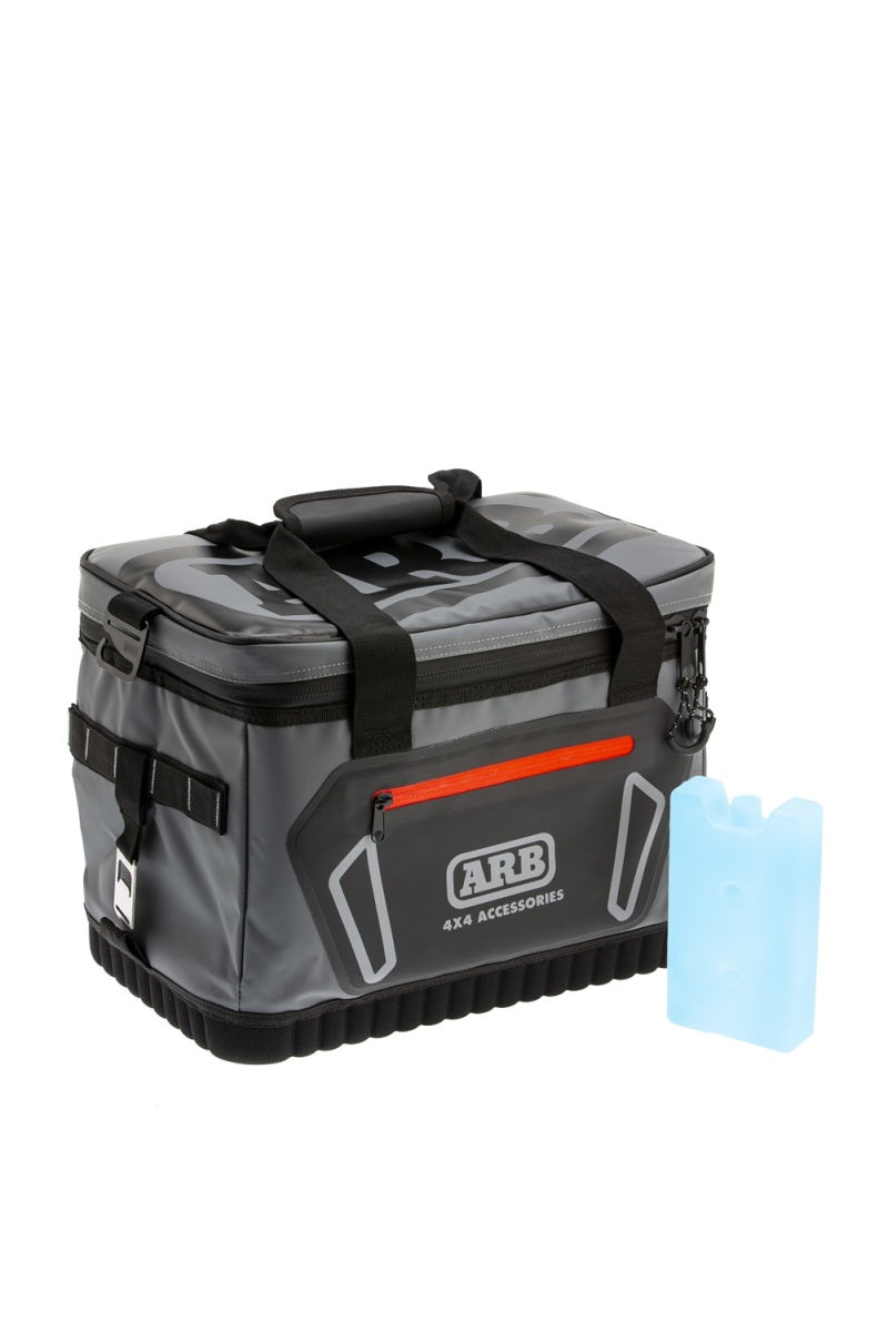 ARB Cooler Bag Charcoal w/ Red Highlights 15in L x 11in W x 9in H Holds 22 Cans ARB Tow Straps  AXOPROS