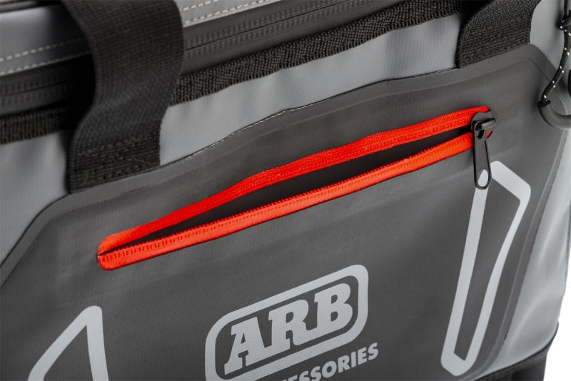 ARB Cooler Bag Charcoal w/ Red Highlights 15in L x 11in W x 9in H Holds 22 Cans ARB Tow Straps  AXOPROS