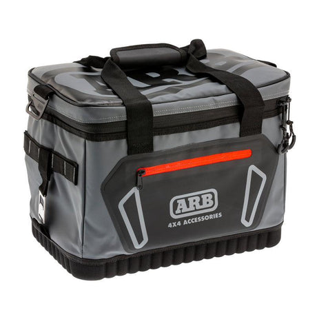 ARB Cooler Bag Charcoal w/ Red Highlights 15in L x 11in W x 9in H Holds 22 Cans ARB Tow Straps  AXOPROS