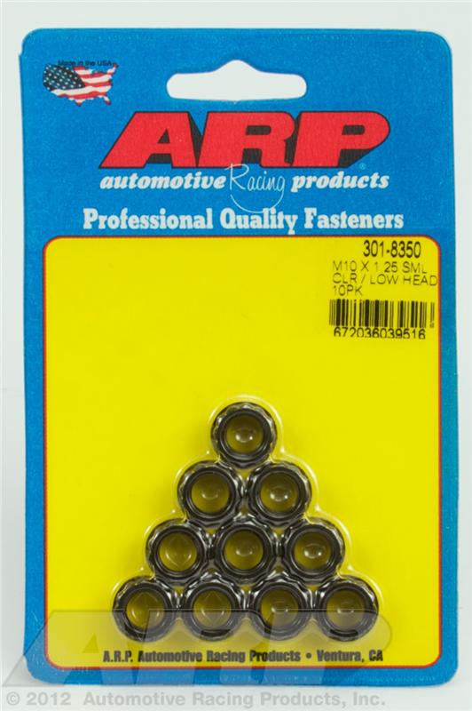 ARP M10x1.25 Sml Clr/Low Head 12PT Nut Kit 8740 Chrome Moly Black - 10 PK ARP Hardware Kits - Other  AXOPROS