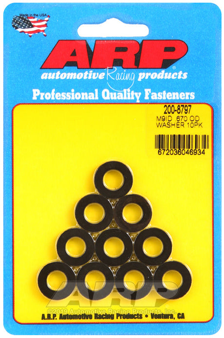 ARP M9 ID 0.670 OD Chamfer Black Washers (10 pack) ARP Hardware Kits - Other  AXOPROS
