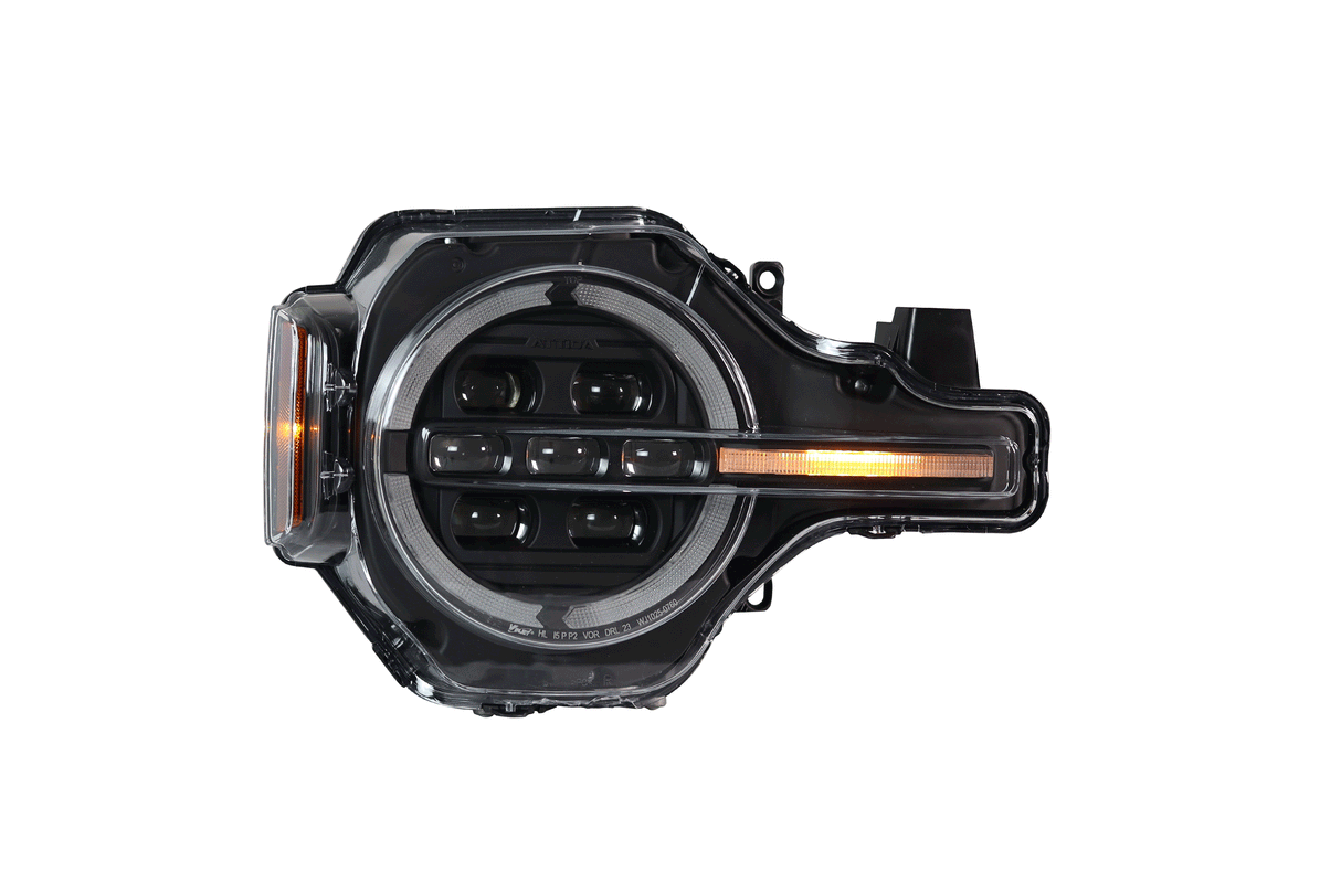 Attica LED HeadLight W-Sequential Turn Signal Attica 4x4 Headlight Set  AXOPROS