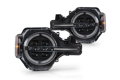 Attica LED HeadLight W-Sequential Turn Signal Attica 4x4 Headlight Set  AXOPROS