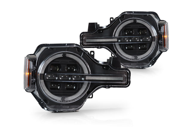 Attica LED HeadLight W-Sequential Turn Signal Attica 4x4 Headlight Set  AXOPROS