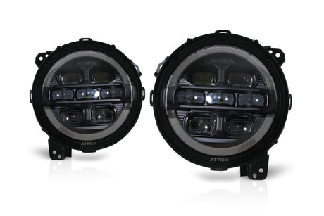 Attica LED Projector Headlights W-Sequential Turn Signal Attica 4x4 Headlight Set  AXOPROS
