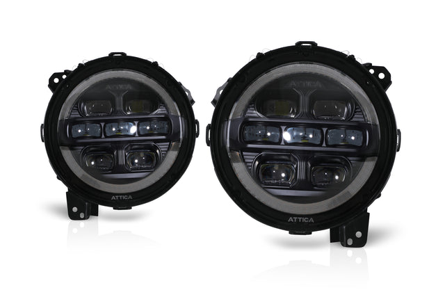 Attica LED Projector Headlights W-Sequential Turn Signal Attica 4x4 Headlight Set  AXOPROS