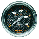 Autometer Carbon Fiber 52mm 100 PSI Mechanical Oil Pressure Gauge AutoMeter Gauges  AXOPROS
