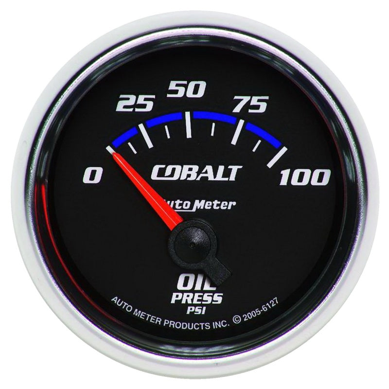 Autometer Cobalt 52mm 100 PSI Short Sweep Electric Oil Pressure Gauge AutoMeter Gauges  AXOPROS