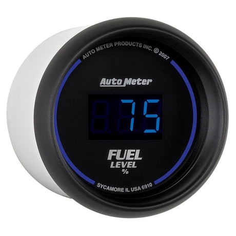 Autometer Cobalt Digital 52.4mm Black Programmable Empty-Full Range Fuel Level Gauge AutoMeter Gauges  AXOPROS