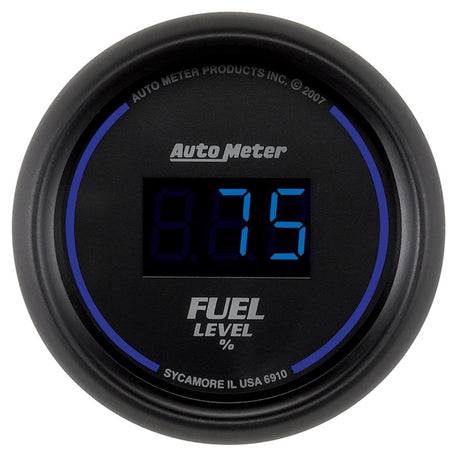 Autometer Cobalt Digital 52.4mm Black Programmable Empty-Full Range Fuel Level Gauge AutoMeter Gauges  AXOPROS