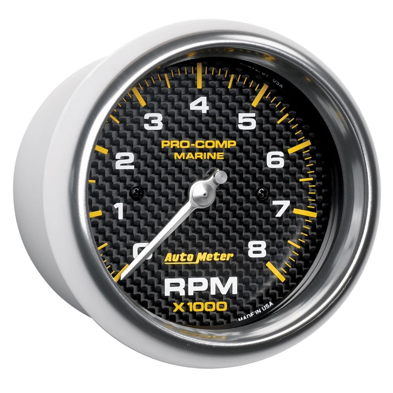 Autometer Marine Carbon Fiber 3-3/8in 8k RPM Tachometer AutoMeter Gauges  AXOPROS
