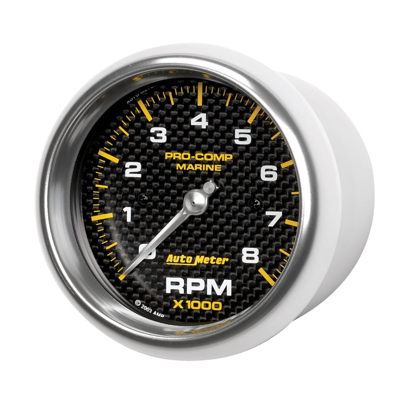 Autometer Marine Carbon Fiber 3-3/8in 8k RPM Tachometer AutoMeter Gauges  AXOPROS
