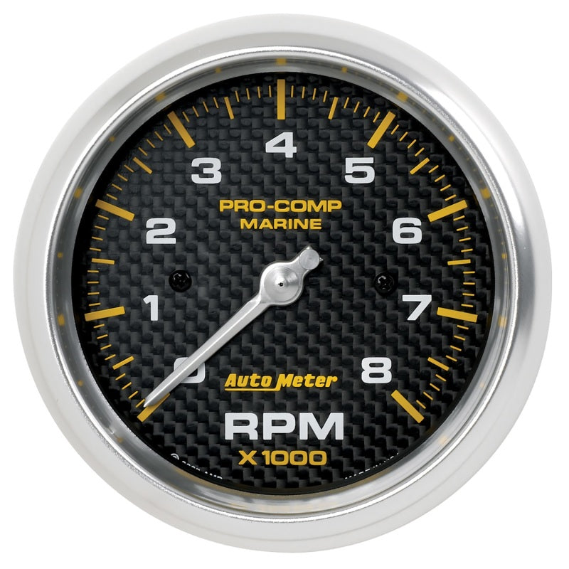 Autometer Marine Carbon Fiber 3-3/8in 8k RPM Tachometer AutoMeter Gauges  AXOPROS