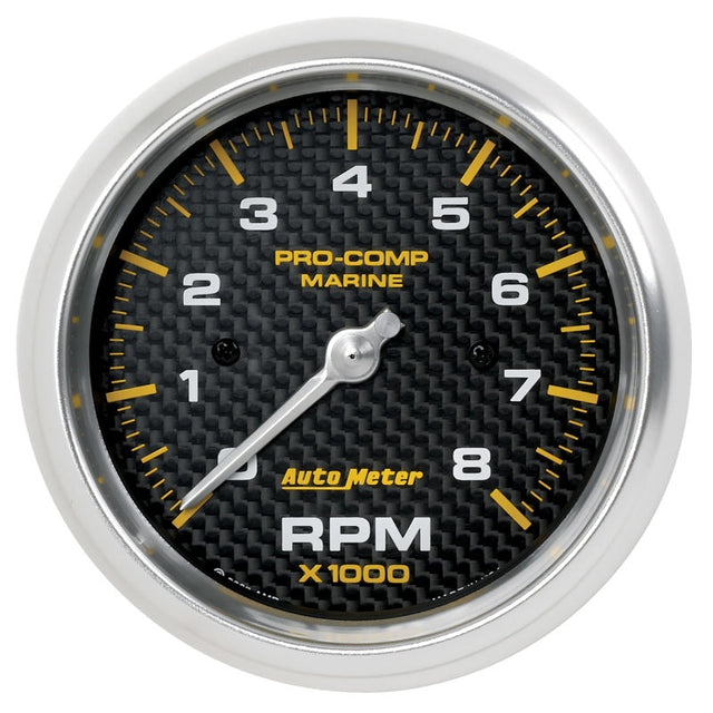 Autometer Marine Carbon Fiber 3-3/8in 8k RPM Tachometer AutoMeter Gauges  AXOPROS
