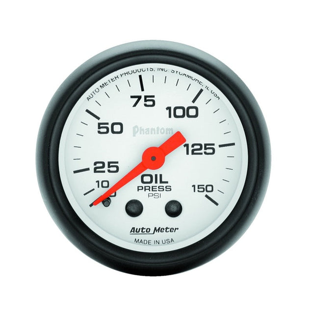 Autometer Phantom 52mm 150 PSI Mechanical Oil Pressure Gauge AutoMeter Gauges  AXOPROS