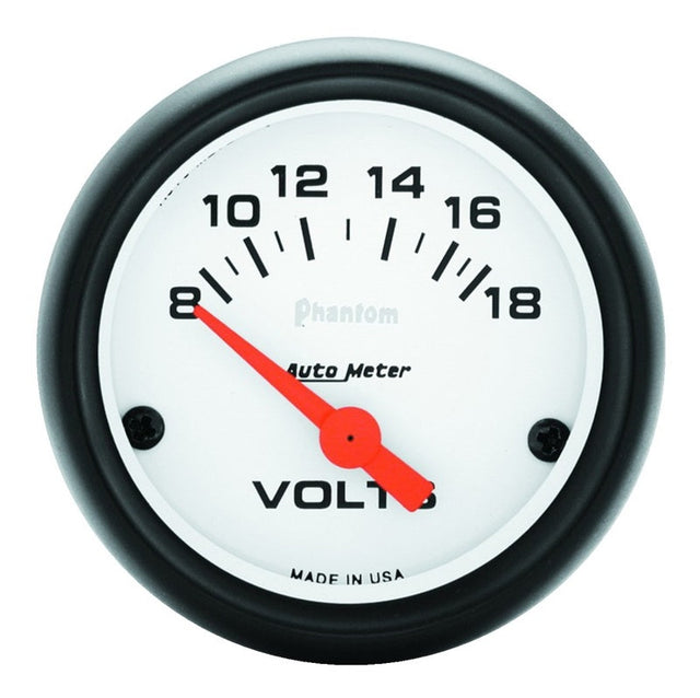 Autometer Phantom 52mm 8-18V Electronic Voltmeter Gauge AutoMeter Gauges  AXOPROS