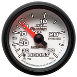 Autometer Phantom II 52.4mm Mechanical Vacuum / Boost Gauge 30 In. HG/30 PSI AutoMeter Gauges  AXOPROS