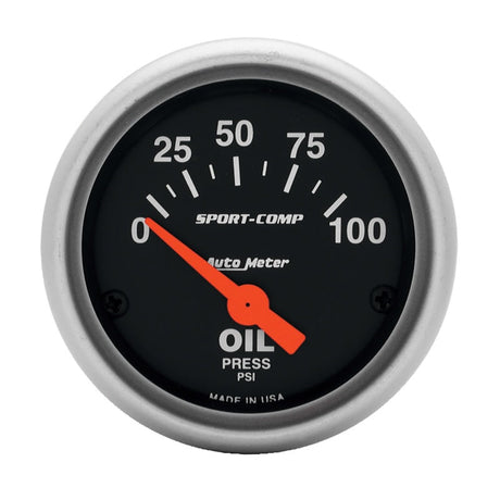 Autometer Sport-Comp 52mm 0-100 PSI Electronic Oil Pressure Gauge AutoMeter Gauges  AXOPROS