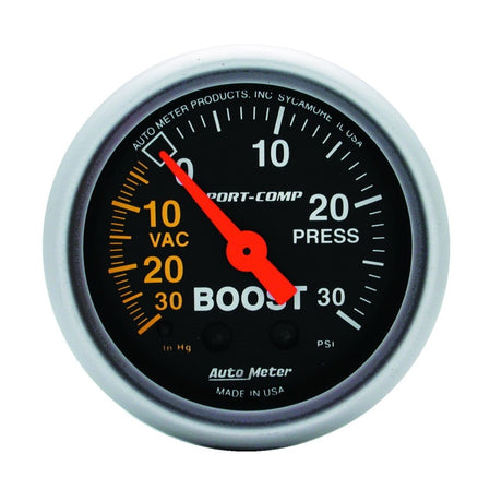 Autometer Sport-Comp 52mm 30 PSI Mechanical Boost Gauge AutoMeter Gauges  AXOPROS