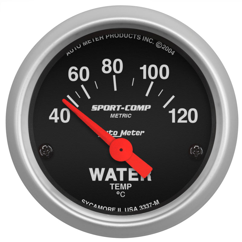 Autometer Sport-Comp 52mm 40-120 Degree Short Sweep Electronic Water Temperature Gauge AutoMeter Gauges  AXOPROS