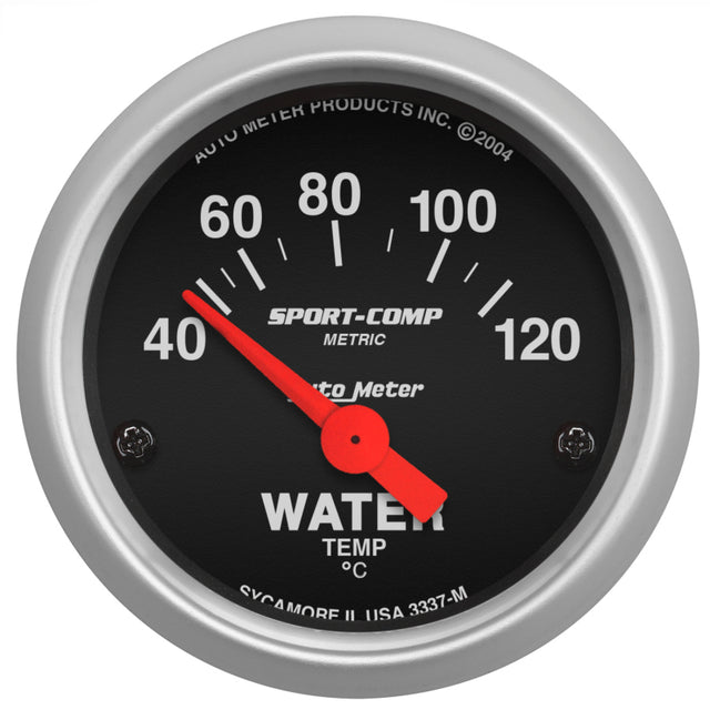 Autometer Sport-Comp 52mm 40-120 Degree Short Sweep Electronic Water Temperature Gauge AutoMeter Gauges  AXOPROS