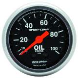 Autometer Sport Comp 52mm Mechanical 0-100 PSI Oil Pressure Gauge AutoMeter Gauges  AXOPROS